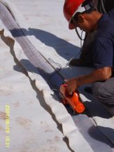 防渗膜土工布焊接施工2